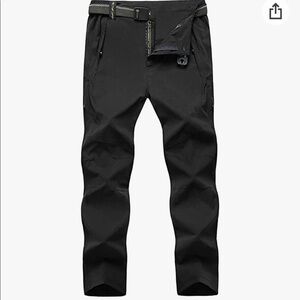 TBMPOY Outdoor Quick-Dry Lightweight Waterproof Hiking Mountain Pants with Belt